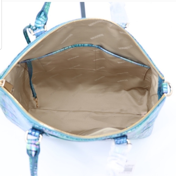 SOLD! NWT Brahmin Large Duxbury Croc Embossed Leather Satchel Blue Topaz 💙💕 - Picture 11 of 16